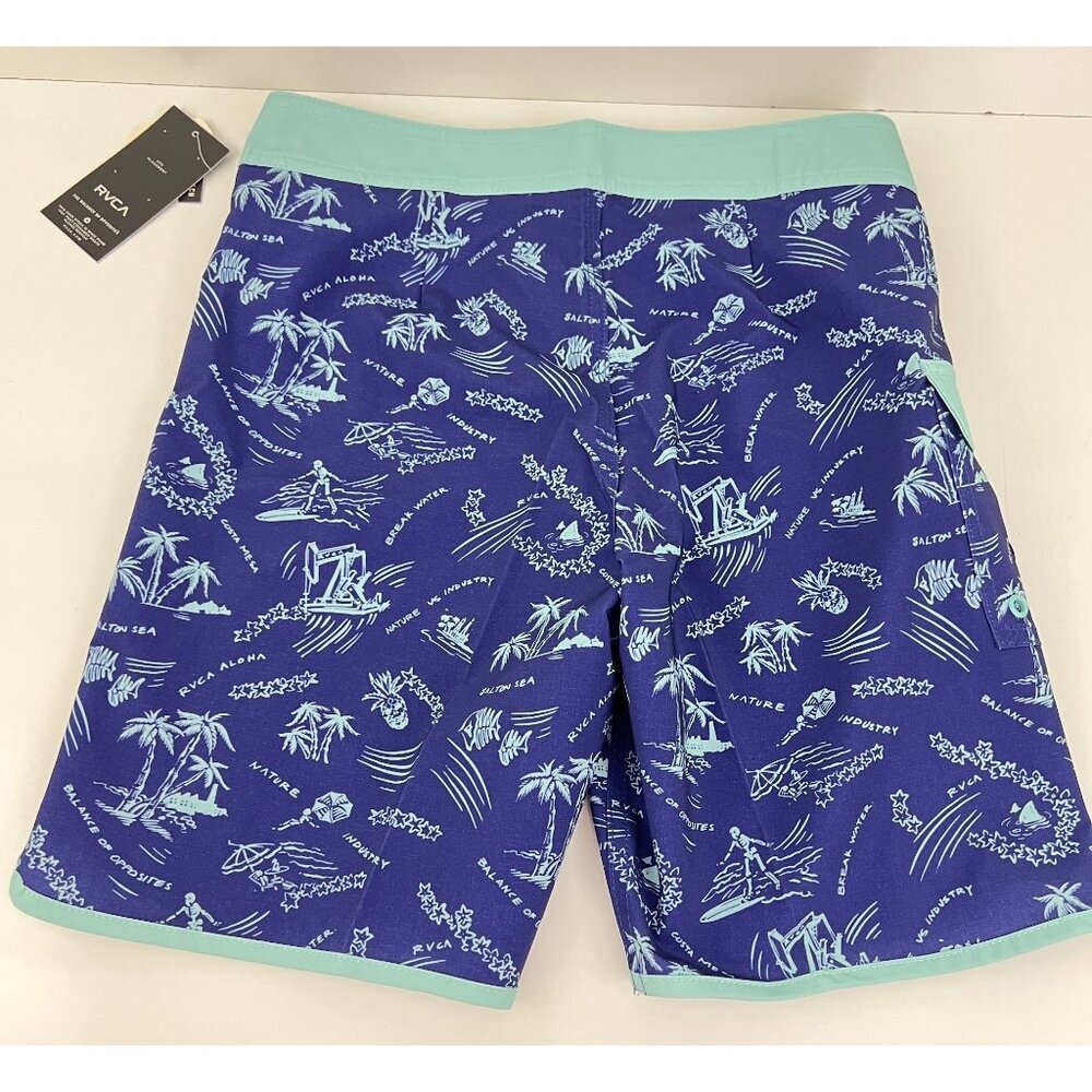 RVCA Eastern Boys 17 Inch Length Boardshorts Swim Trunks Boys Size 28 - Picture 2 of 6